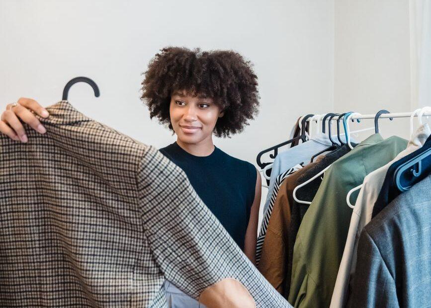 Illustration of Women's Wool Coats and Shaped Hangers: What Garment Construction Means for the Way You Store Your Wardrobe